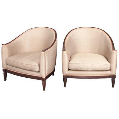 Lot 343 - Pair of Art Deco Armchairs Italian, second...