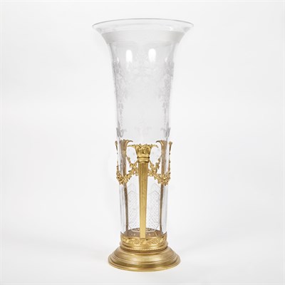 Lot 258 - Neoclassical Style Gilt-Metal and Etched Glass...