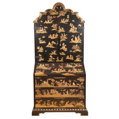 Lot 200 - George II Style Chinoiserie Decorated Black...