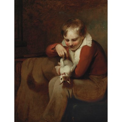 Lot 87 - John Opie English, 1761-1807 Boy with a Cat...