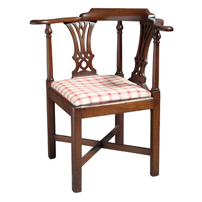 Lot 236 - George III Mahogany Corner Chair 19th Century