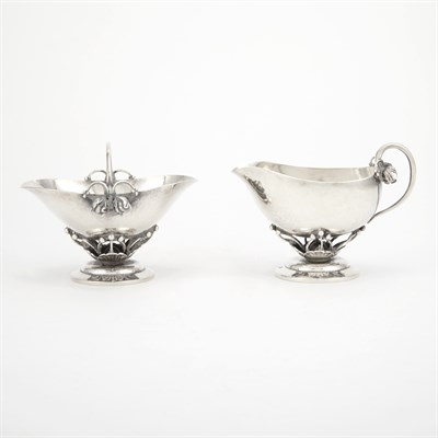 Lot 328 - Georg Jensen Sterling Silver Cream Jug and...