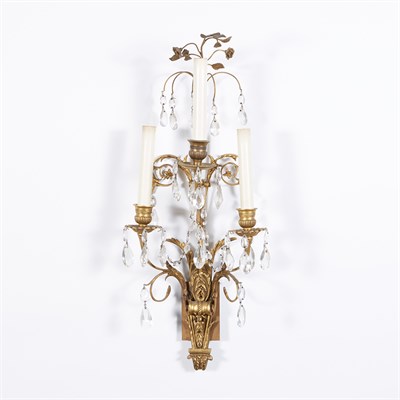 Lot 374 - Pair of Louis XVI Style Gilt-Metal Two-Light...
