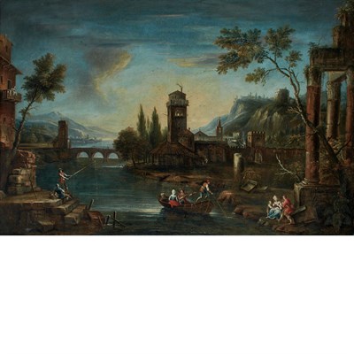 Lot 113 - Continental School 18th Century An Angler and...