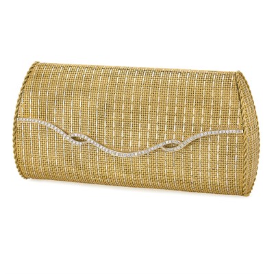 Lot 229 - Two-Color Gold and Diamond Purse, Lipstick Holder and Pill Box