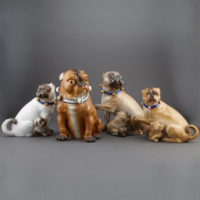 Lot 146 - Two Meissen Porcelain Groups of a Pug and Its...