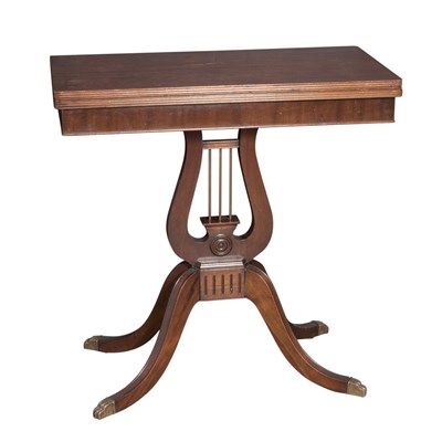 Lot 106 - Regency Style Mahogany Fold-Over Table Height...