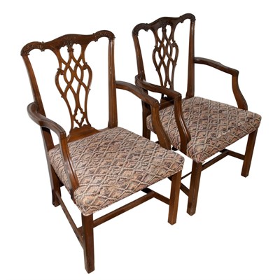 Lot 350 - Pair of George III Style Mahogany Armchairs