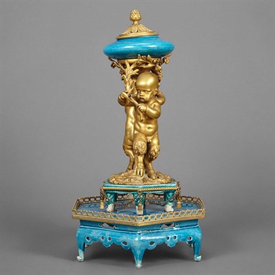 Lot 165 - Louis XVI Style Gilt-Bronze Mounted Turquoise...