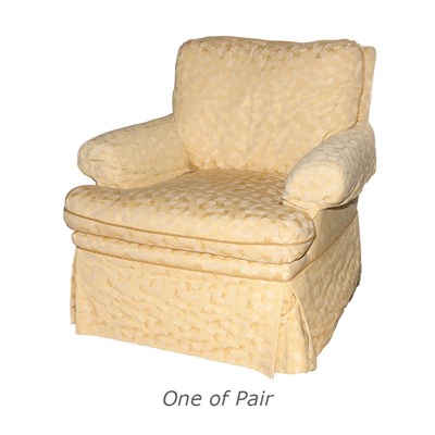 Lot 225 - Pair of Yellow Upholstered Club Chairs