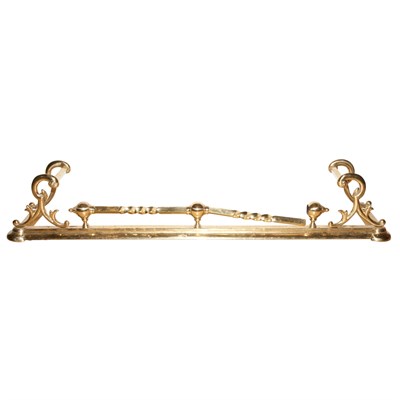 Lot 341 - Baroque Style Brass Fire Fender Length 56 inches.