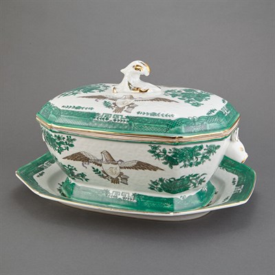 Lot 410 - Chinese Export Style Green Fitzhugh Covered...