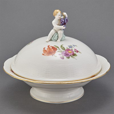 Lot 540 - Three KPM Gilt and Painted Porcelain Covered...