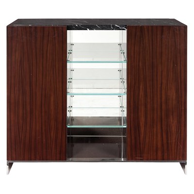 Lot 370 - Art Deco Style Bar Cabinet Rosewood, chromed...