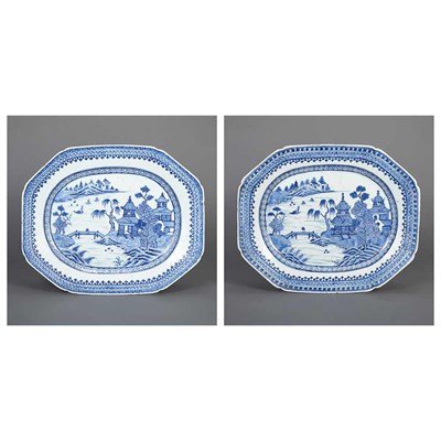 Lot 160 - Pair of Canton Blue and White Porcelain...