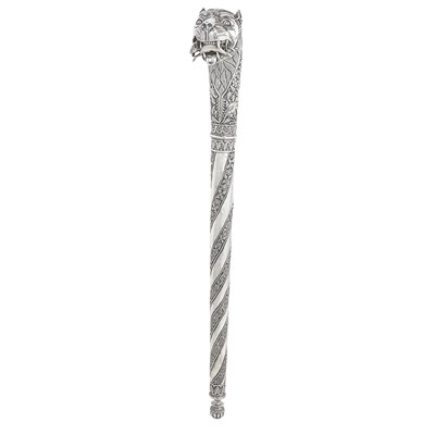 Lot 158 - Indian Silver Chob 19th Century Headed by a...