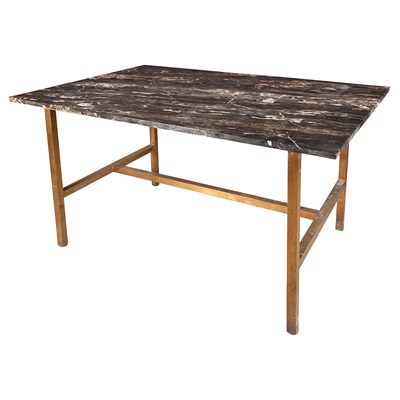 Lot 427 - Marble and Bronze Center Table The rectangular...