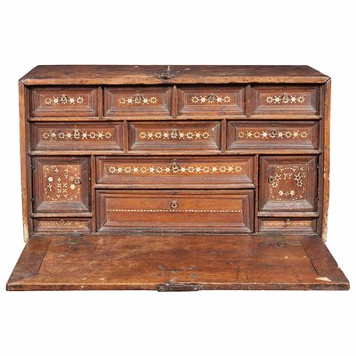 Lot 168 - Spanish Bone Inlaid Walnut Vargueno 17th...