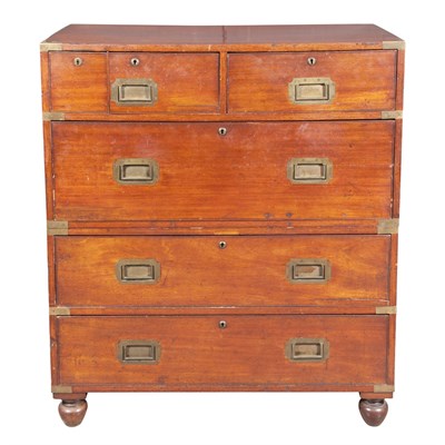 Lot 448 - Victorian Brass Mounted Mahogany Campaign...