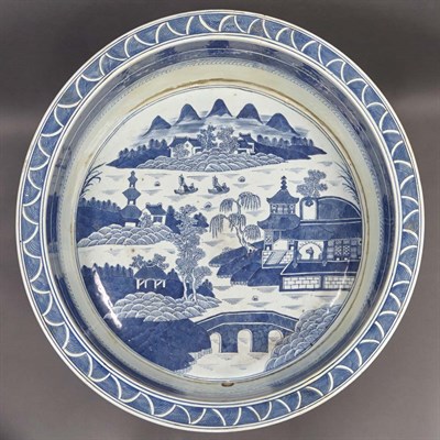 Lot 150 - Chinese Blue and White Porcelain Basin 19th...