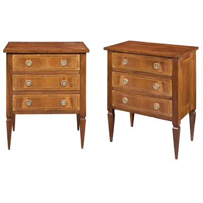 Lot 254 - Pair of Italian Neoclassical Style Inlaid...
