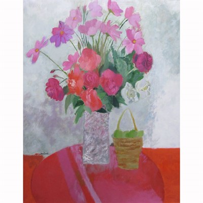 Lot 4 - Guy Bardone French, b. 1927 Roses et Cosmos...