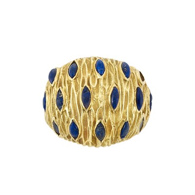 Lot 1108 - Gold, Lapis and Synthetic Sapphire Ring, Van Cleef & Arpels