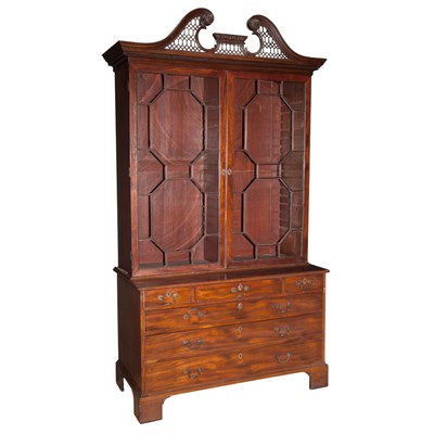 Lot 481 - George III Mahogany Bookcase/Chest of Drawers...