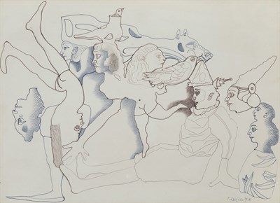 Lot 33 - Jorge Castillo Spanish, b. 1933 (i) Figuras...