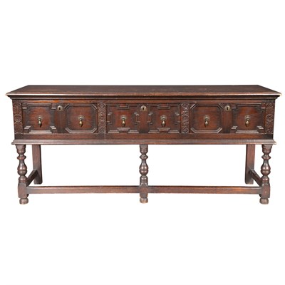 Lot 292 - Baroque Style Dark Stained Oak Sideboard...