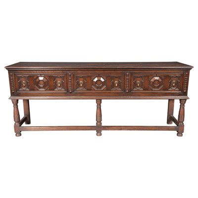 Lot 474 - Baroque Style Dark Stained Oak Sideboard...