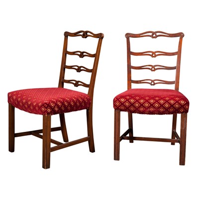 Lot 449 - Pair of George III Style Mahogany Dining Side...