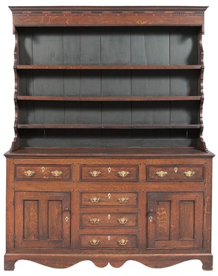Lot 194 - English Provincial Oak and Mahogany Dresser...