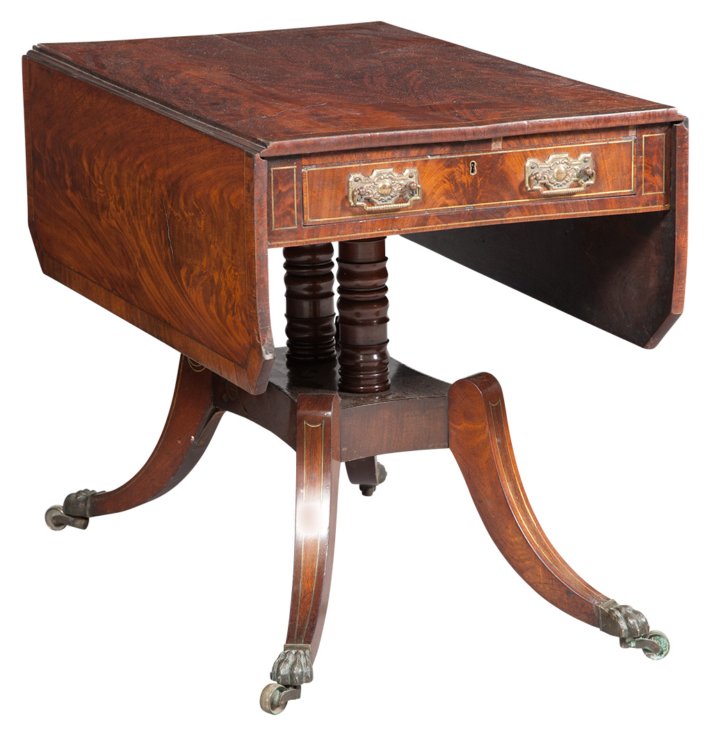 Lot 404 - Regency Brass Inlaid and Rosewood Banded...