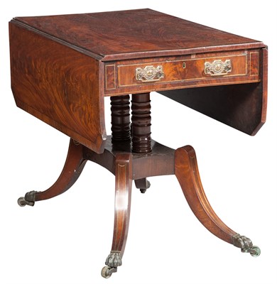 Lot 146 - Regency Brass Inlaid and Rosewood Banded...