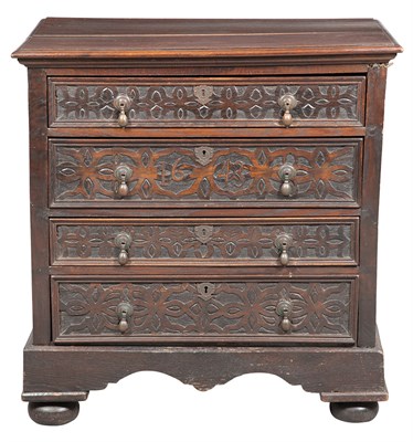 Lot 156 - Jacobean Oak Chest of Drawers Height 37 inches,...