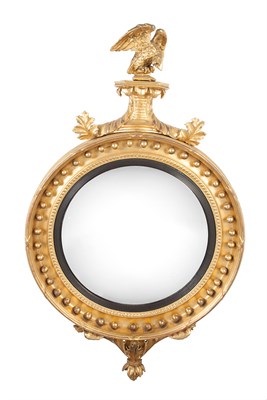 Lot 178 - Regency Style Giltwood Convex Mirror With an...