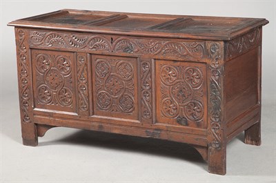 Lot 237 - Jacobean Carved Oak Paneled Chest Height 26...
