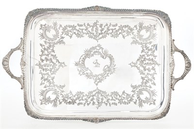 Lot 270 - Silver Plated Rectangular Two-Handled Tray...