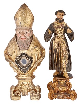 Lot 233 - Two Continental Carved, Gilt and Polychrome...