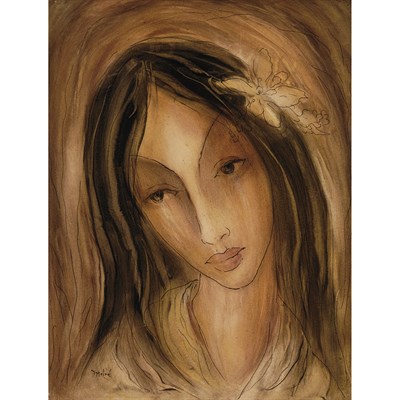 Lot 120 - Hector Molne Cuban, b. 1937 Woman with...