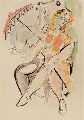 Lot 159 - Mariano Rodriguez Cuban, 1912-1990 Couple with...