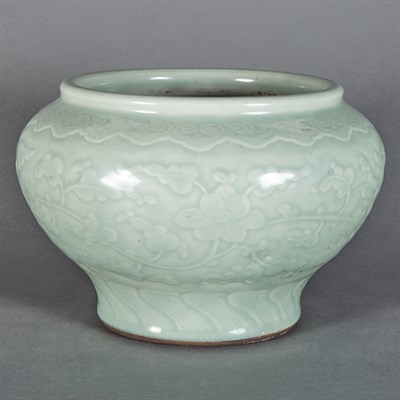 Lot 185 - Chinese Celadon Glazed Porcelain Vase Late...
