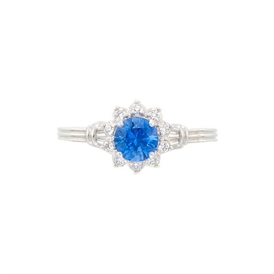 Lot 1078 - White Gold, Sapphire and Diamond Ring
