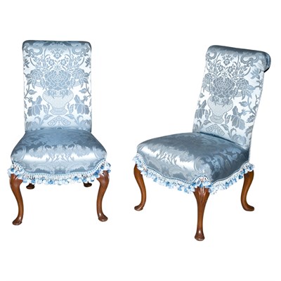 Lot 226 - Set of Eight Georgian Style Silk Upholstered...