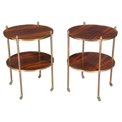 Lot 152 - Pair of Brass and Rosewood Two-Tier Occasional...