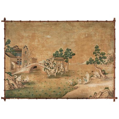 Lot 149 - Chinese Export Painted Wallpaper Panel Early...