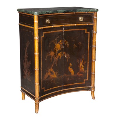 Lot 175 - Regency Style Black Japanned, Bamboo and...