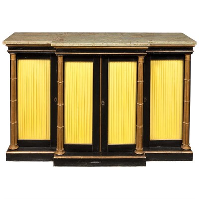 Lot 172 - Regency Painted and Parcel Gilt Side Cabinet...