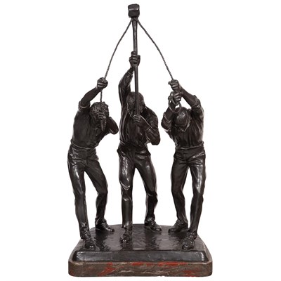 Lot 535 - German Bronze Group of Three Male Laborers...